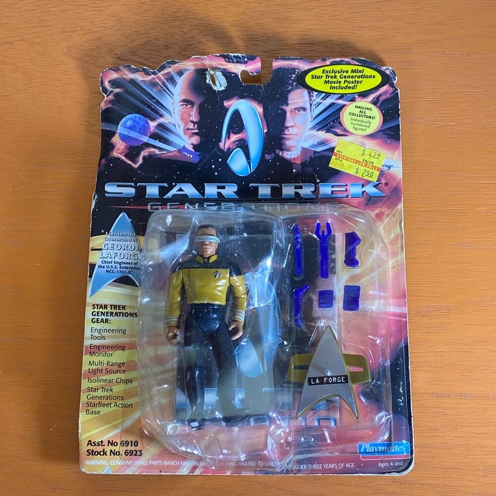 Lt Cmndr Geordi LaForge 1994 Generations STAR TREK Playmates NEW MOC #2